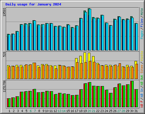 Daily usage for January 2024