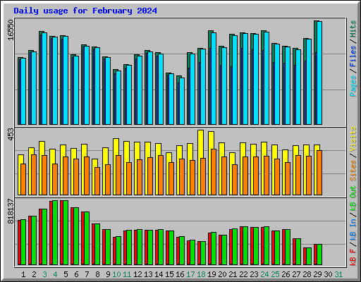 Daily usage for February 2024