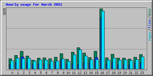 Hourly usage for March 2021