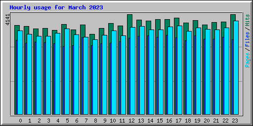 Hourly usage for March 2023