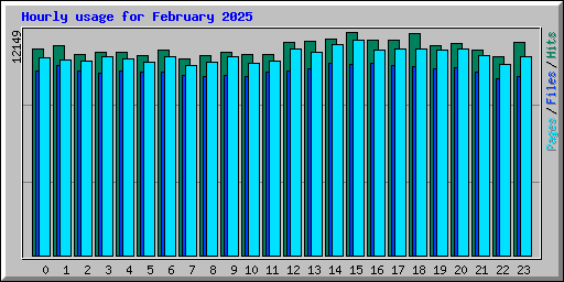 Hourly usage for February 2025