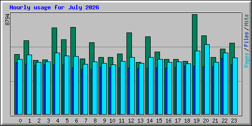 Hourly usage for July 2026
