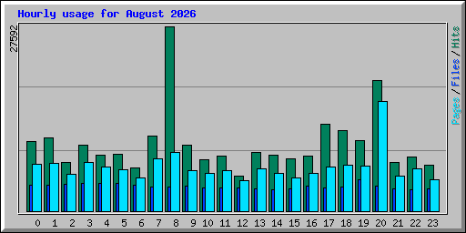 Hourly usage for August 2026